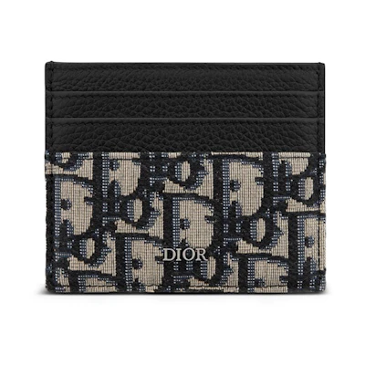 Dior Oblique Jacquard (6 Slot) Card Holder Beige Black