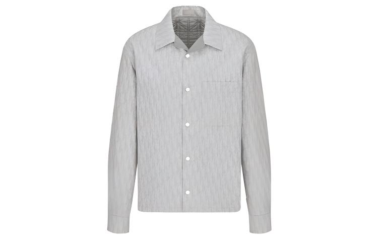 DIOR Oblique Letter Print Long Sleeve Shirt for Men Gray 113C511A5046-C078