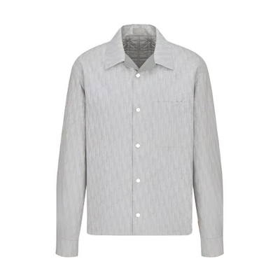 DIOR Oblique Letter Print Long Sleeve Shirt for Men Gray 113C511A5046-C078