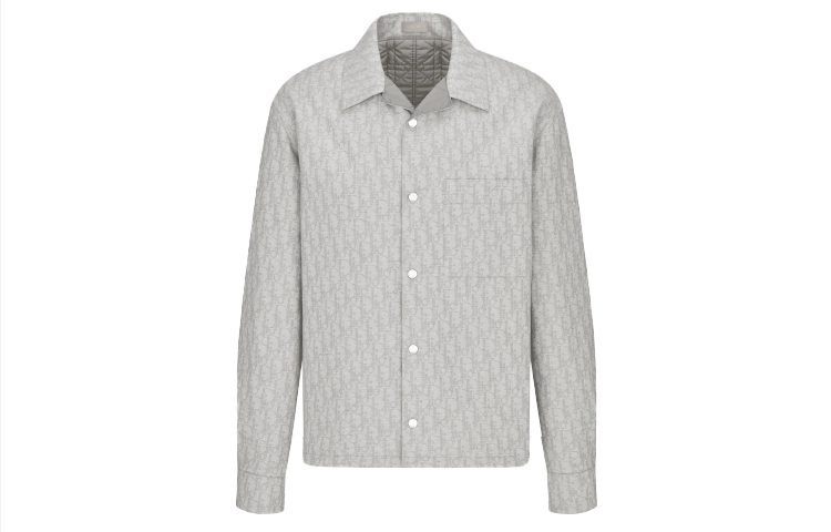 DIOR Oblique Letter Print Long Sleeve Shirt for Men Gray 113C511A5046-C078 圖 2