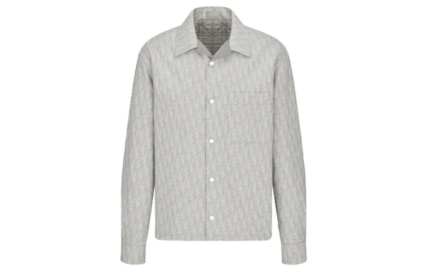 DIOR Oblique Letter Print Long Sleeve Shirt for Men Gray 113C511A5046-C078 Order DIOR Oblique Letter Print Long Sleeve Shirt for Men Gray 113C511A5046-C078