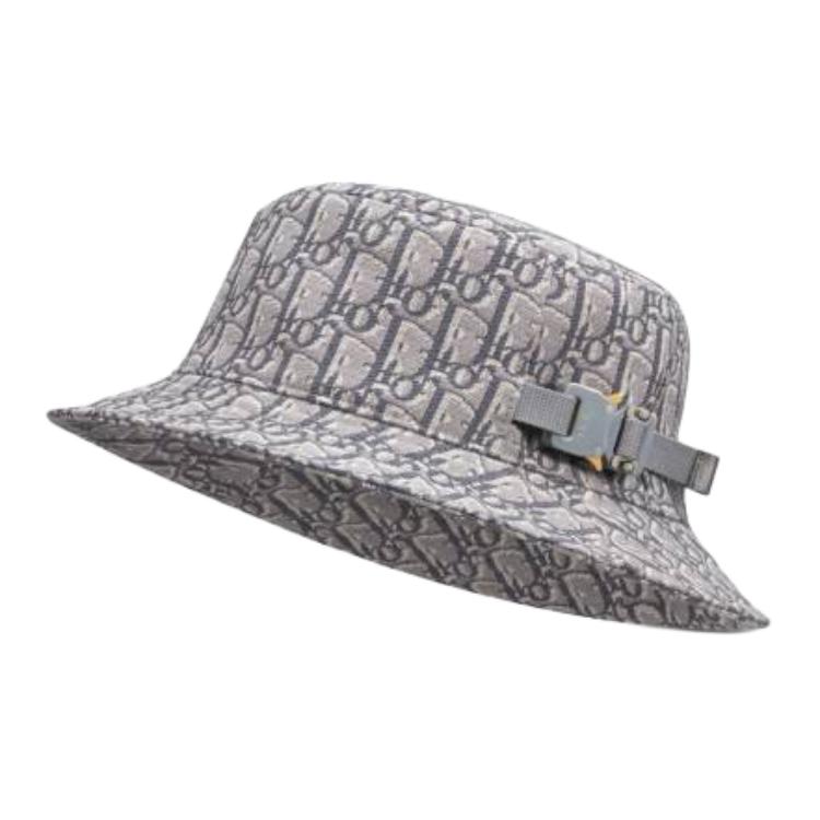 Order Sombrero Bucket de Algodón DIOR Oblique Gris para Hombre. POIZON2406201295