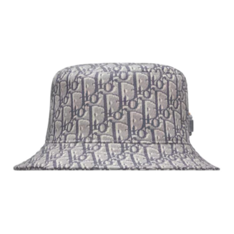 Lookbook Sombrero Bucket de Algodón DIOR Oblique Gris para Hombre. POIZON2406201295