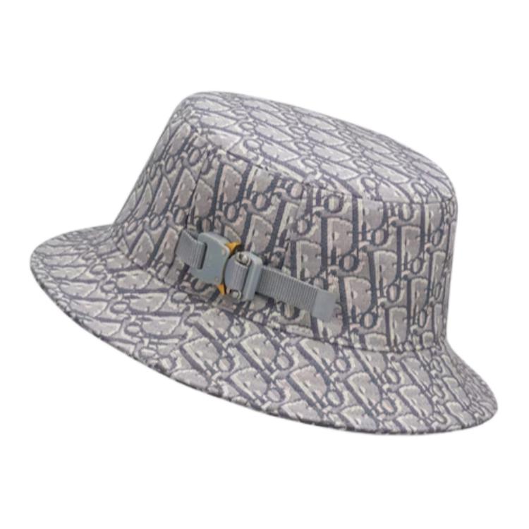 Shop Sombrero Bucket de Algodón DIOR Oblique Gris para Hombre. POIZON2406201295