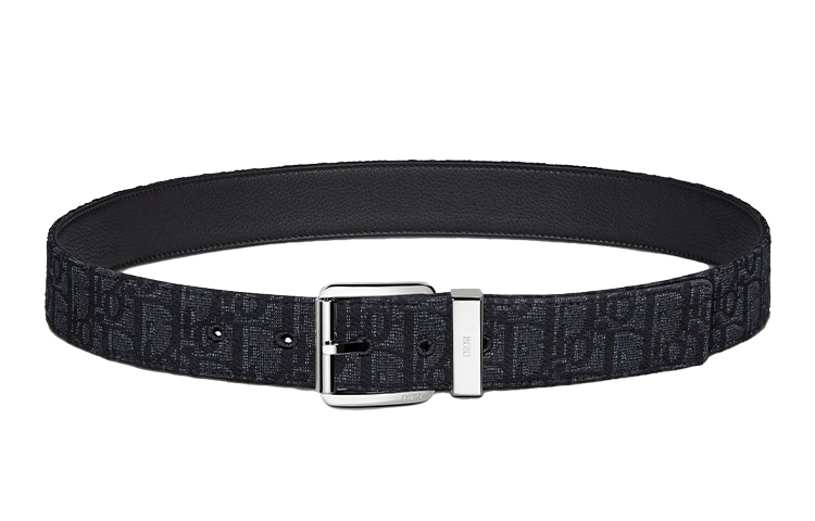 Order ディオール オブリーク柄 レザーベルト ブラック 3.5cm 4333PLYSE-H03E