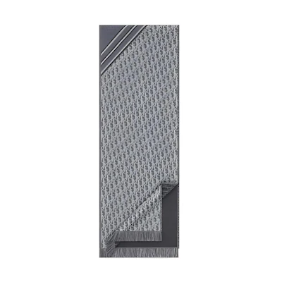 DIOR Oblique Pattern Wool Scarf for Men. 18E0005A0479-C889
