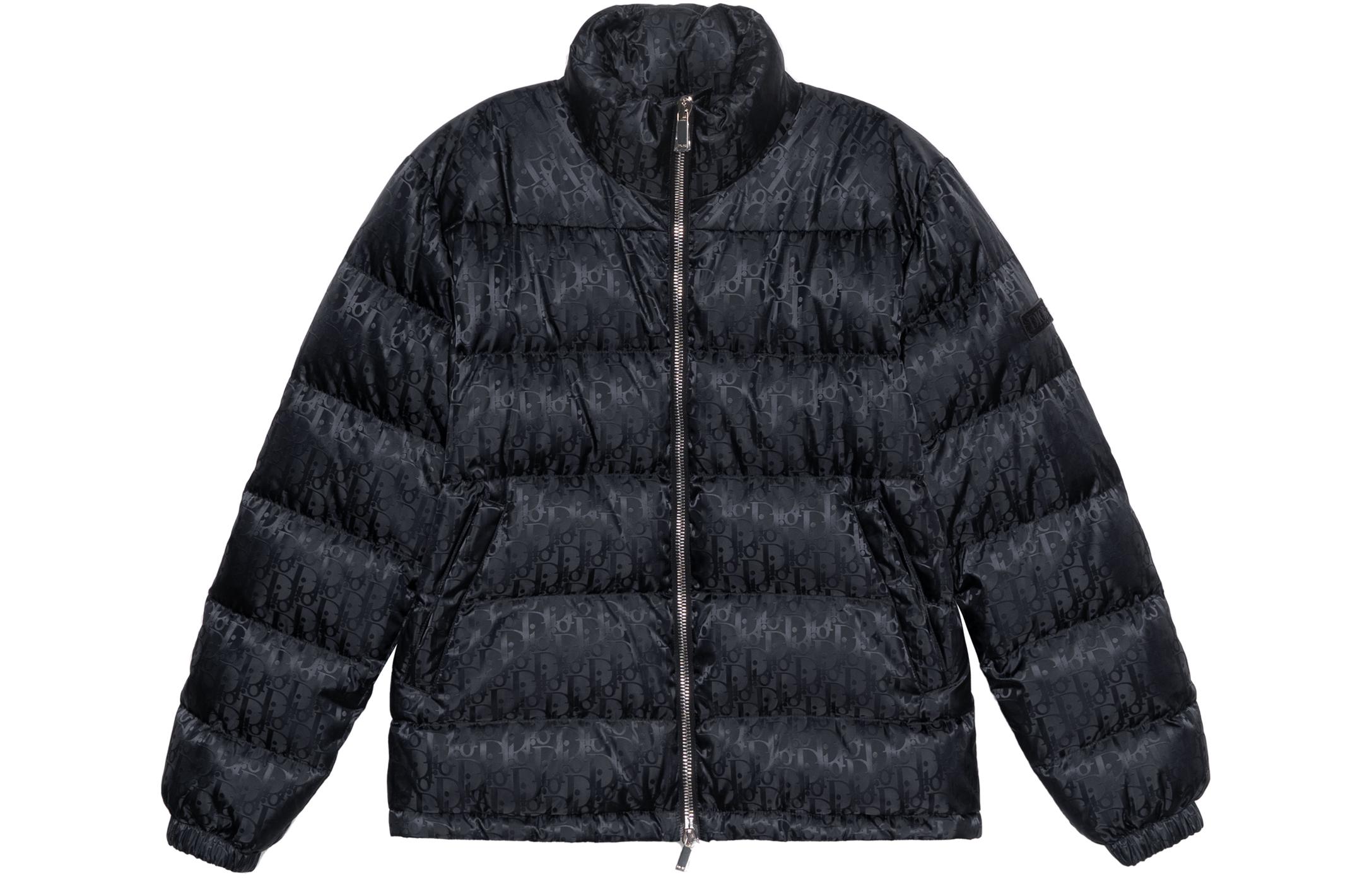 DIOR Oblique Print Black Zip-Up Down Jacket for Men 943C449A4462-C989