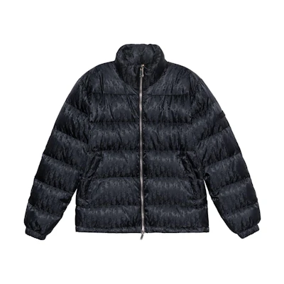 DIOR Oblique Print Black Zip-Up Down Jacket for Men 943C449A4462-C989
