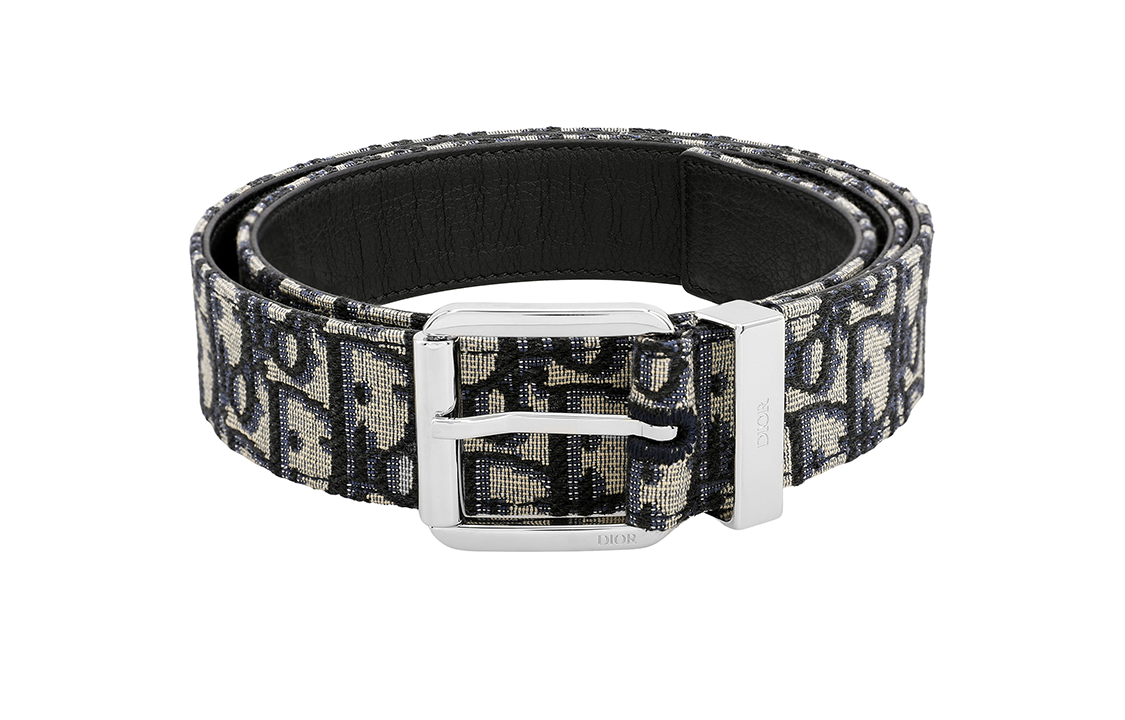 DIOR Oblique Print Calfskin Belt, Multicolor, 3.5cm 4333PLYSE-H05E