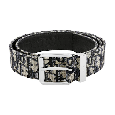 DIOR Oblique Print Calfskin Belt, Multicolor, 3.5cm 4333PLYSE-H05E