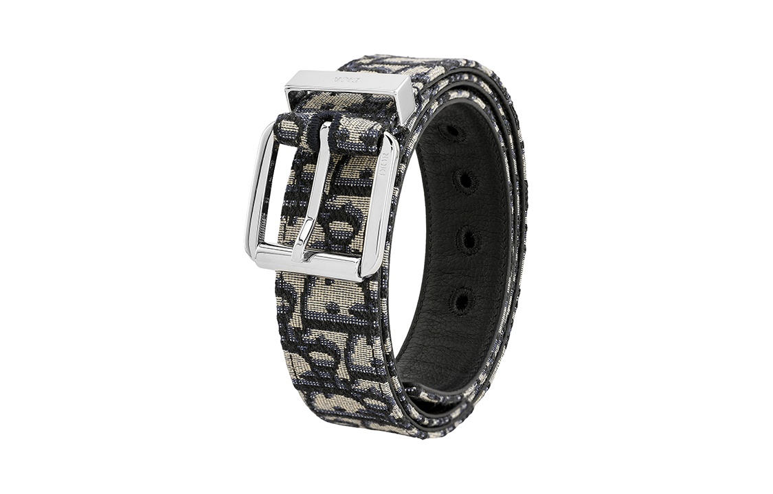 Shop Cinturón Dior Oblique de piel de becerro, Multicolor, 3.5cm. 4333PLYSE-H05E