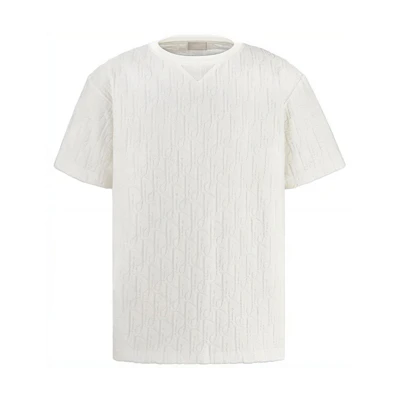 DIOR Oblique Print Cotton Crewneck T-Shirt White 113J692A0614-C020