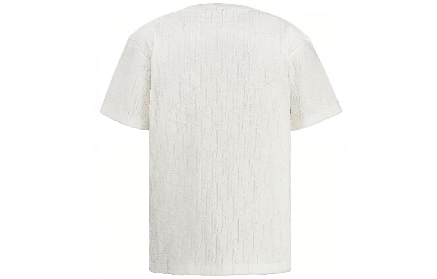 Lookbook DIOR Oblique Cetakan Kemeja-T Leher Bulat Kapas Putih 113J692A0614-C020