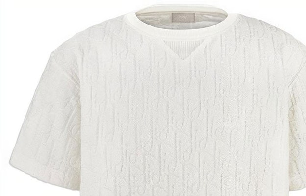 DIOR Oblique Cetakan Kemeja-T Leher Bulat Kapas Putih 113J692A0614-C020 Sizing DIOR Oblique Cetakan Kemeja-T Leher Bulat Kapas Putih 113J692A0614-C020