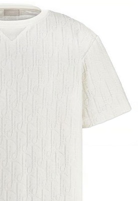 DIOR Oblique Cetakan Kemeja-T Leher Bulat Kapas Putih 113J692A0614-C020 Cheap DIOR Oblique Cetakan Kemeja-T Leher Bulat Kapas Putih 113J692A0614-C020