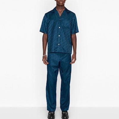 DIOR Oblique Print Navy Blue Short Sleeve Shirt 113C519A5050-C585 Purchase DIOR Oblique Print Navy Blue Short Sleeve Shirt 113C519A5050-C585