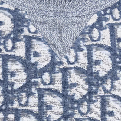 DIOR Oblique Print Oversized Cotton-Blend Blue T-Shirt for Men. 483J646A0906-C185 Cheap DIOR Oblique Print Oversized Cotton-Blend Blue T-Shirt for Men. 483J646A0906-C185