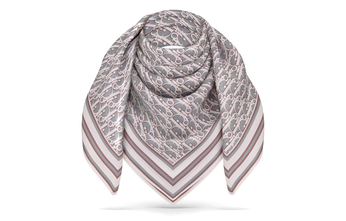 DIOR Oblique Print Scarf with Selvedge Details for Men in Gray. 04B1090A0887-C881 圖 3