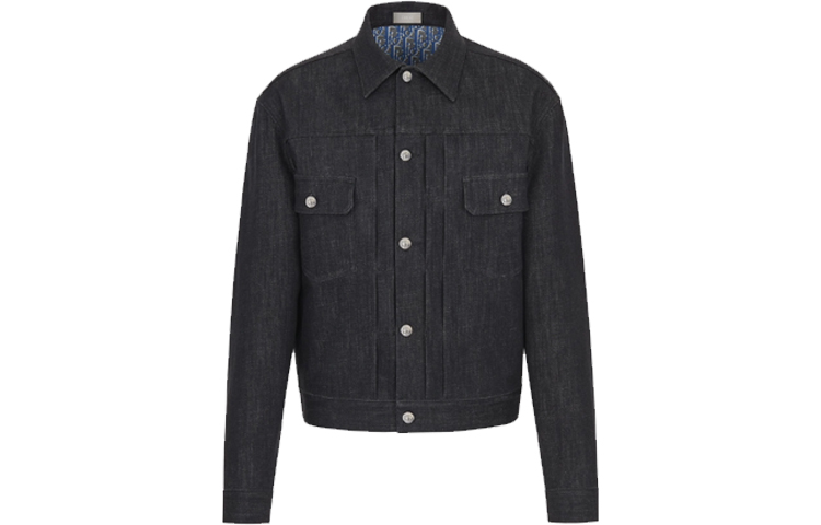 DIOR Oblique Print Stretch Denim Jacket Black 013D480D236X-C985