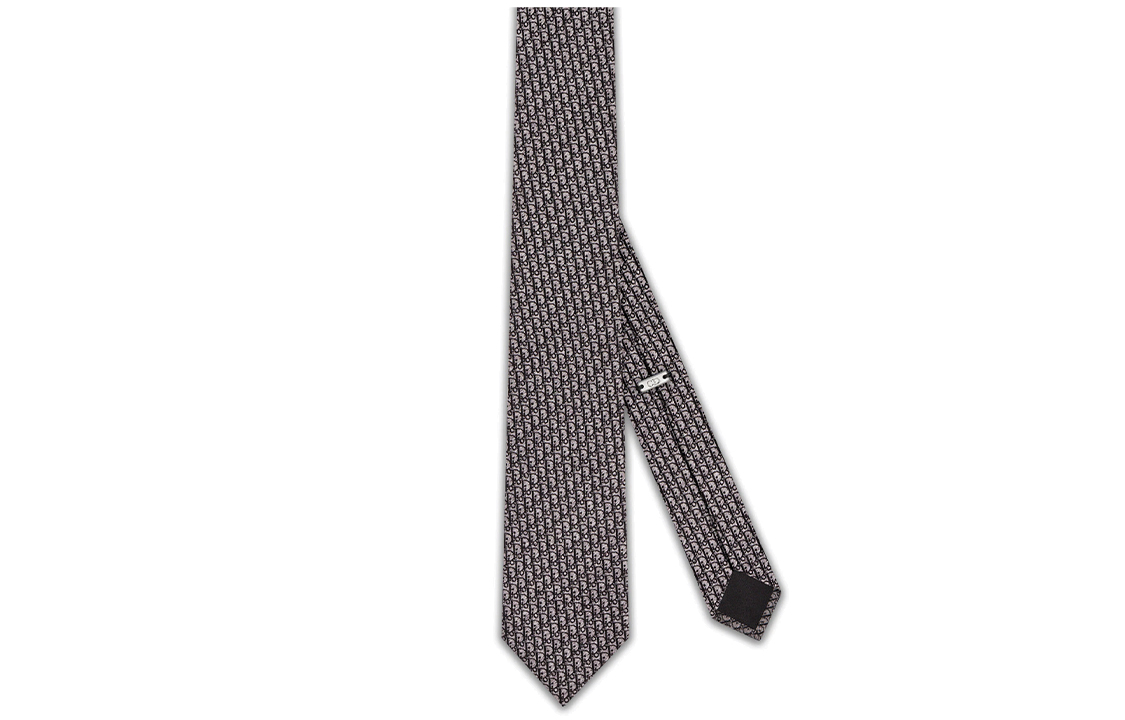 Dior Oblique Printed Silk Tie  in Black Grey. 93C1046A0121-C978