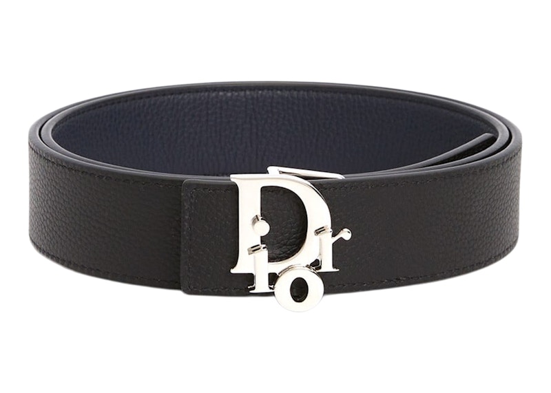 Order 迪奥棋盘格双面腰带 深蓝/黑色