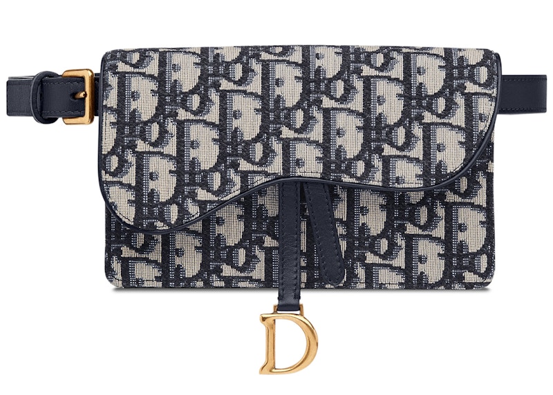Dior Oblique Saddle Clutch Belt Blue