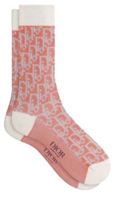 Dior Oblique Socks White/Coral Buy Dior Oblique Socks White/Coral