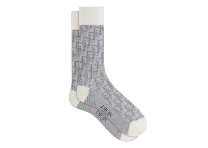 Dior Oblique Socks White/Silver