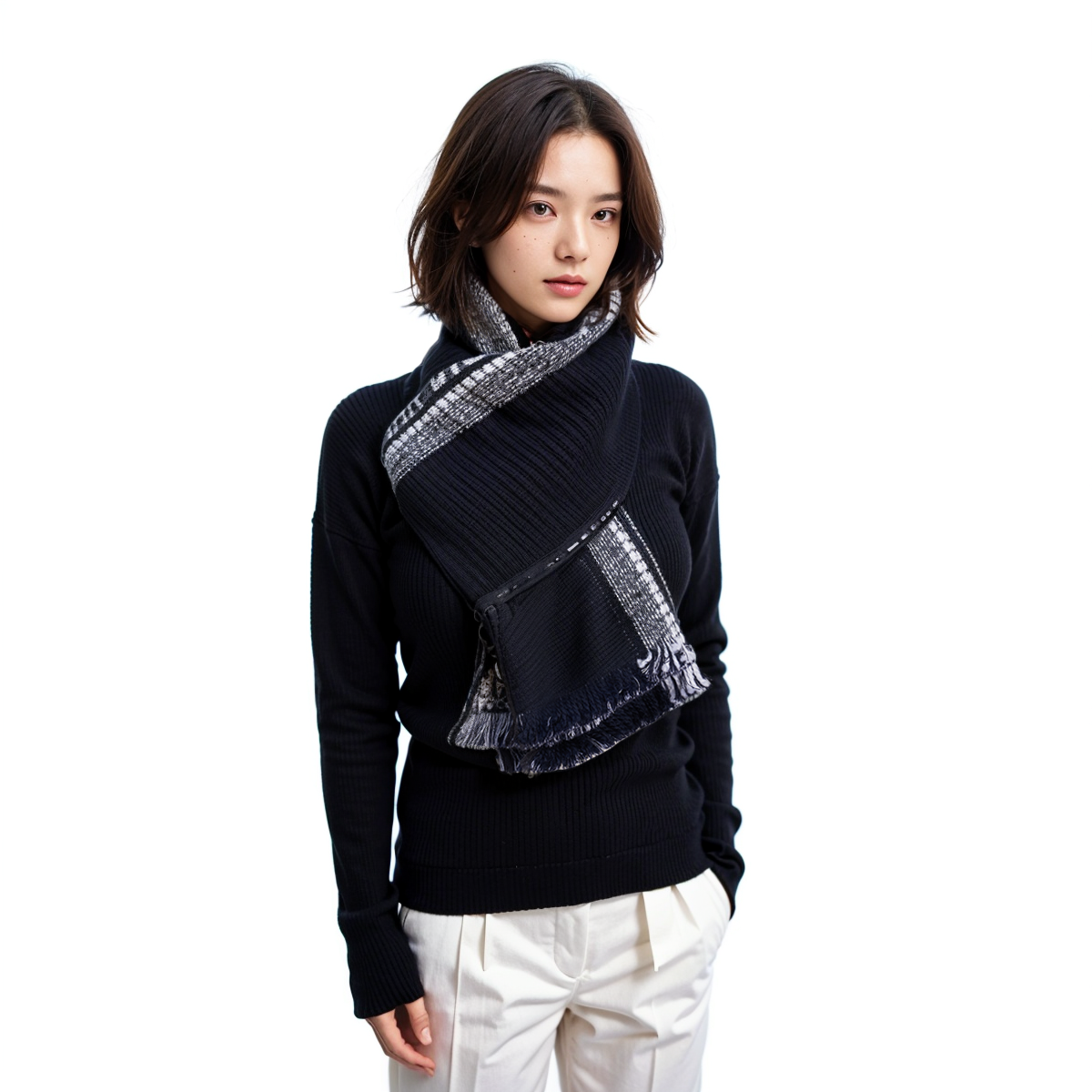 Dior Oblique University Reversible Wool Scarf Navy Blue Unisex Couple Style. 14CDO301I985-C540 圖 5