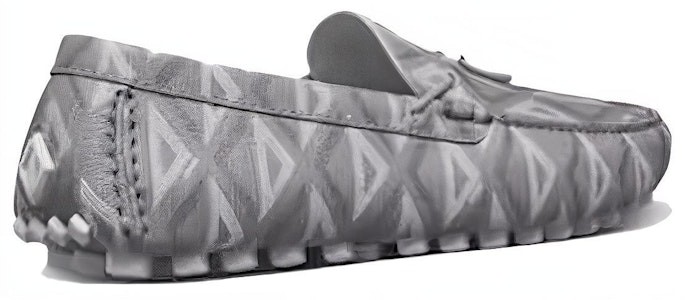 DIOR迪奧 皮革 CD Diamond 圖案 圓頭 樂福鞋 男款 灰色 Lookbook DIOR迪奧 皮革 CD Diamond 圖案 圓頭 樂福鞋 男款 灰色