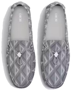 DIOR迪奧 皮革 CD Diamond 圖案 圓頭 樂福鞋 男款 灰色 Purchase DIOR迪奧 皮革 CD Diamond 圖案 圓頭 樂福鞋 男款 灰色