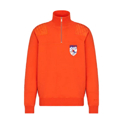 DIOR Orange High-Neck Half-Zip Loose Fit Long-Sleeve Sweatshirt 213J651A0531-C240