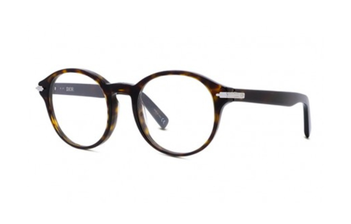 DIOR Oval Acetate Optical Frame for Men with Side Logo in Tortoiseshell. DIORBLACKSUITORI