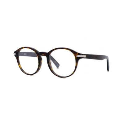 DIOR Oval Acetate Optical Frame for Men with Side Logo in Tortoiseshell. DIORBLACKSUITORI