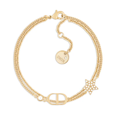 DIOR PETIT CD Gold Metal Bracelet Unisex Couples Design. B1133-D301