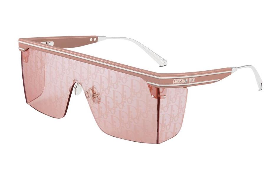 DIOR Pink Acetate Irregular Logo Sunglasses Unisex Eyewear Couples Style. DIORCLUBM1U40L8-00