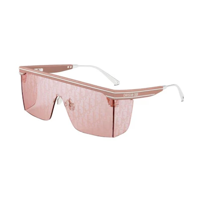 DIOR Pink Acetate Irregular Logo Sunglasses Unisex Eyewear Couples Style. DIORCLUBM1U40L8-00