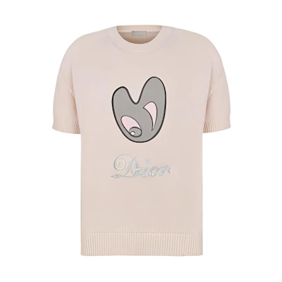 DIOR Pink Cotton Knit Short Sleeve T-Shirt. 143M656AT294-C488