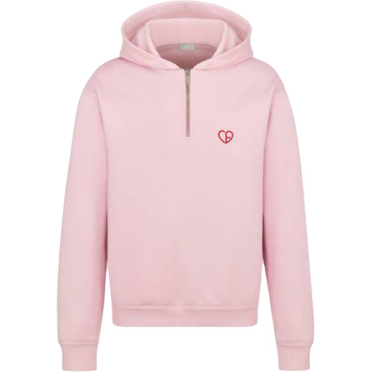 Dior Pink Half-Zip Hooded Sweatshirt 493J641A0531-C483