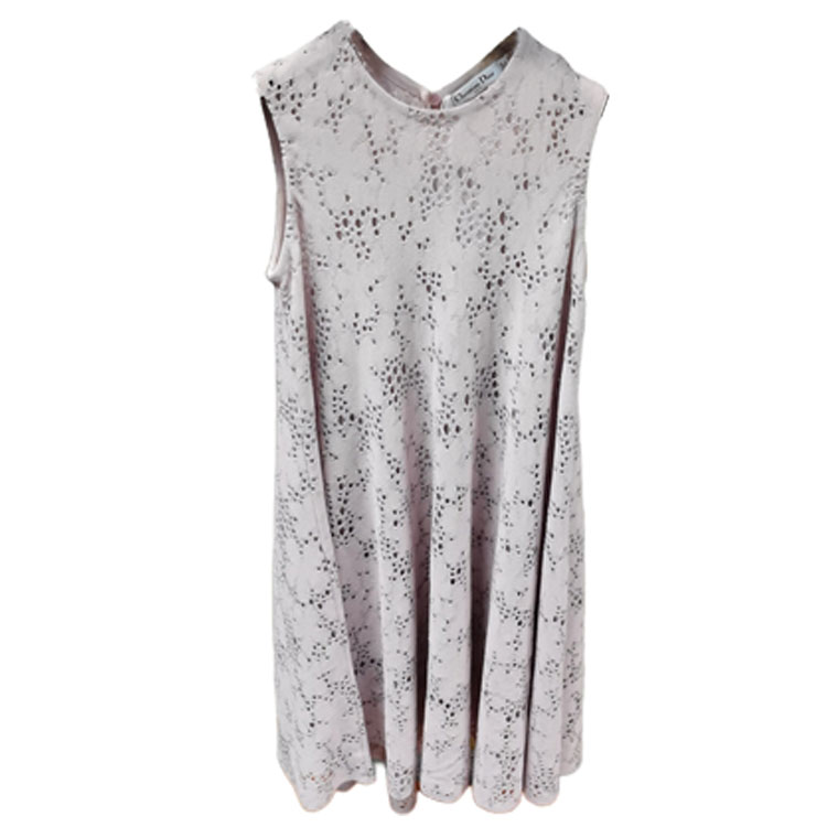 DIOR Pink Sleeveless Hollow-Out Short Dress for Women. 6E24623AM544-404