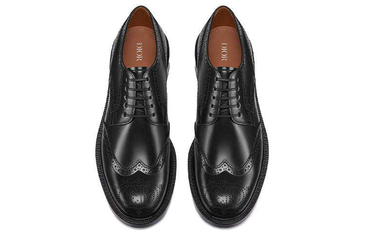 Dior Polished Calfskin Brogue Derby 'Black' 圖 4
