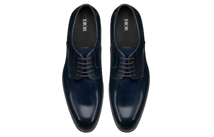 Shop Dior Polished Calfskin Derby 'Navy Blue' 3DE312VJH_H561