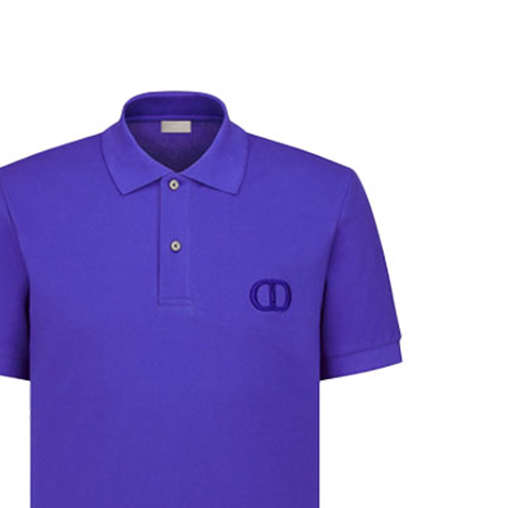 Sizing 디올 퍼플 코튼 피케 반팔 폴로 셔츠. 013J800A0373-C536