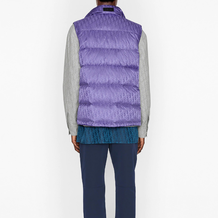 Purchase DIOR Ungu Down Vest, Ritsleting, Warna Solid, Musim Baru. 033C410A4462-C474