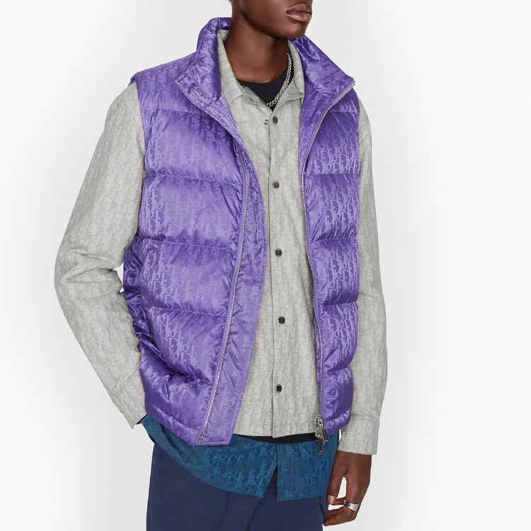 Details for DIOR Ungu Down Vest, Ritsleting, Warna Solid, Musim Baru. 033C410A4462-C474