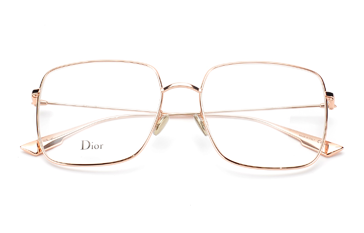 Dior Rectangular Alloy Eyeglass Frame Unisex Rose Gold Optical Glasses DIORSTELLAIREO1-DDB 圖 4