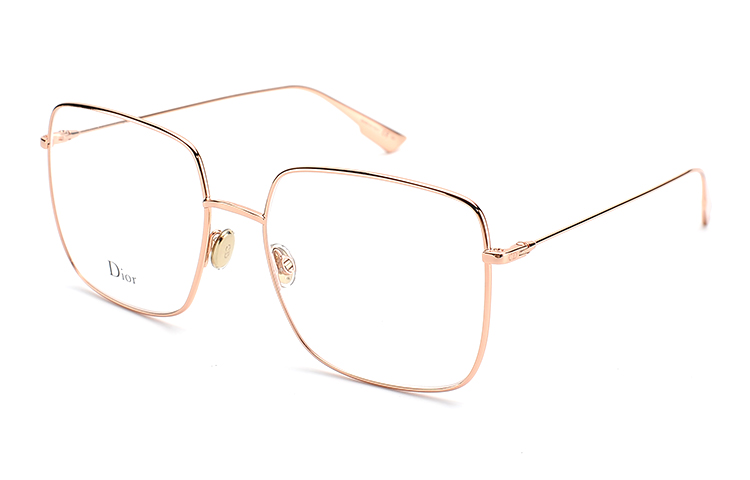 Dior Rectangular Alloy Eyeglass Frame Unisex Rose Gold Optical Glasses DIORSTELLAIREO1-DDB 圖 5