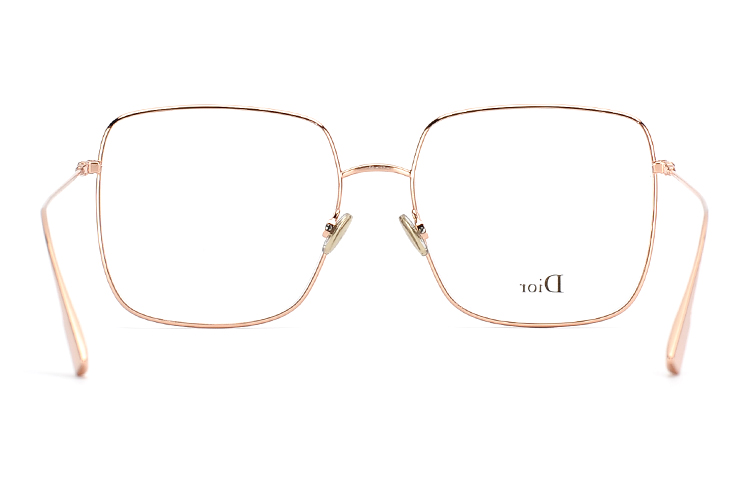 Dior Rectangular Alloy Eyeglass Frame Unisex Rose Gold Optical Glasses DIORSTELLAIREO1-DDB 圖 6