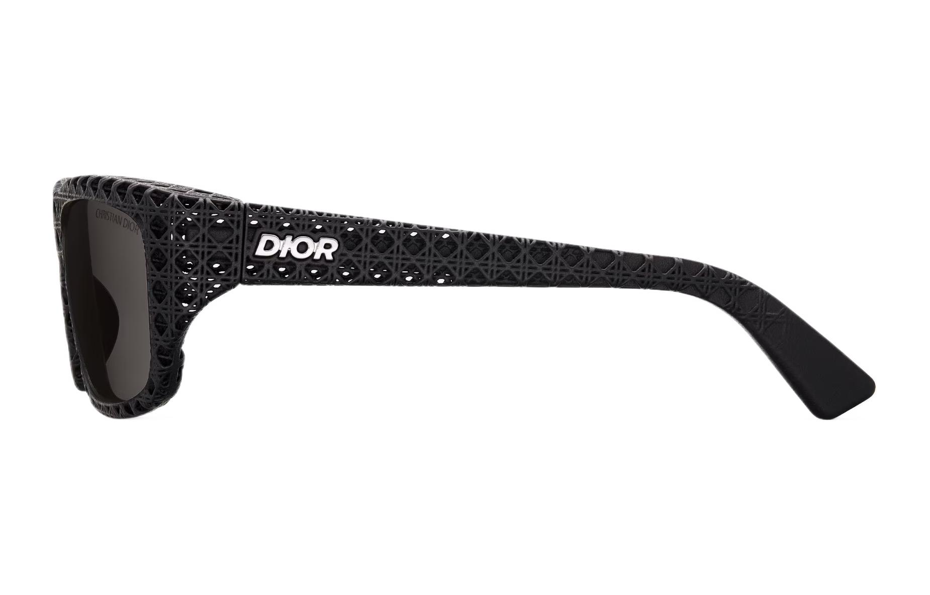 Shop 迪奥男士黑色矩形太阳镜带标志镜腿。 DR3DS1IXP11P0