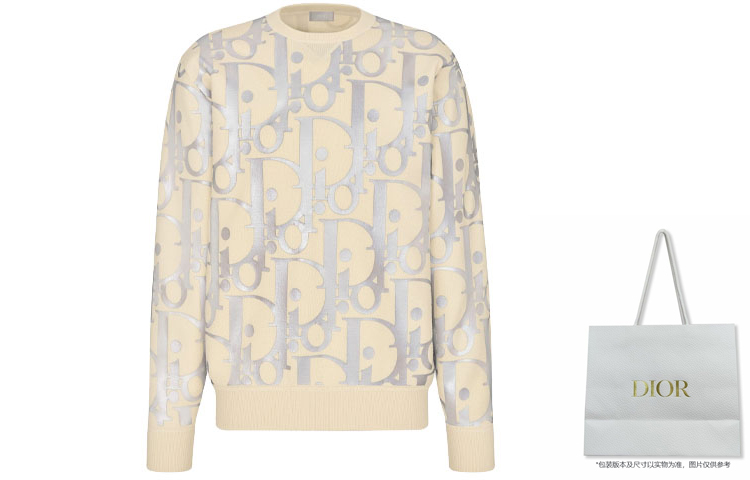 Shop ディオール リフレクティブプリント ニットウールセーター メンズ 113M630AT197-C000